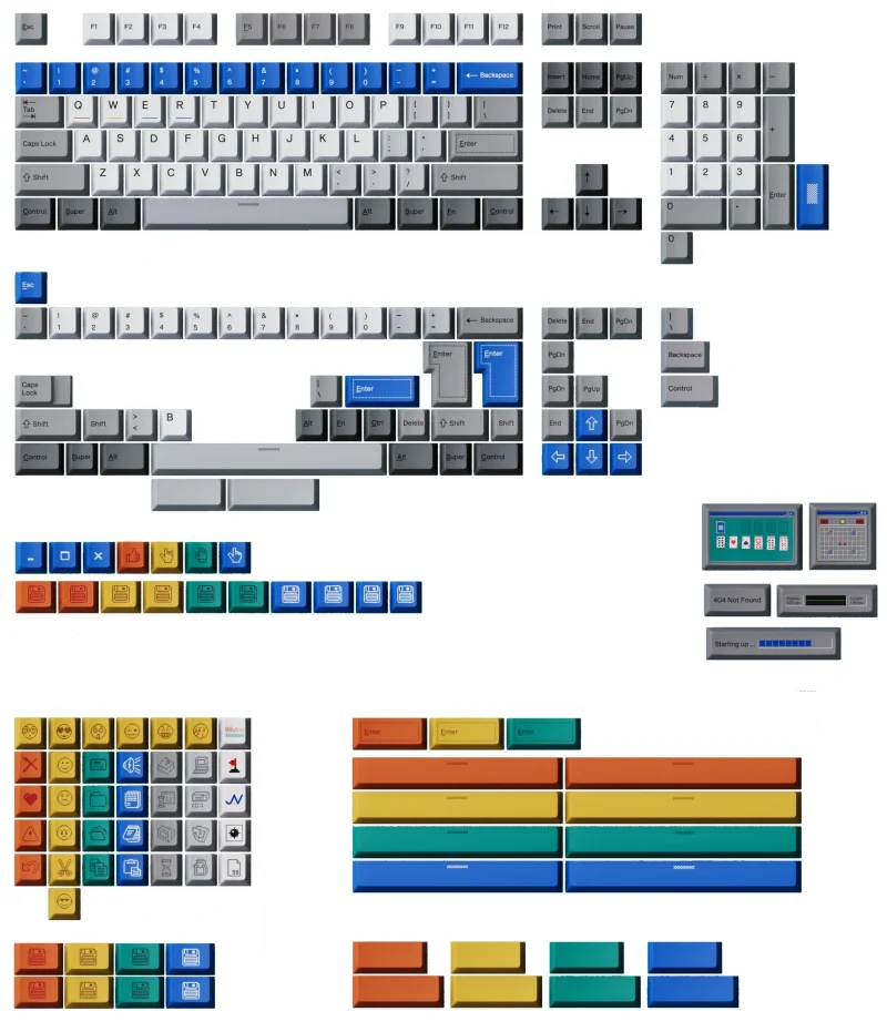 1998 win 80retros 245 key cherry pbt keycap set scaled