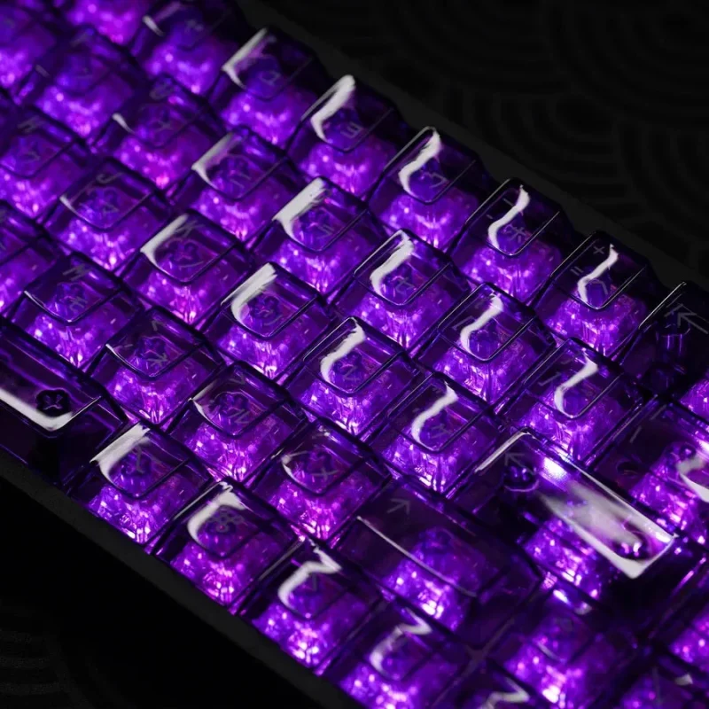 2048 translucent purple cherry profile keycap set