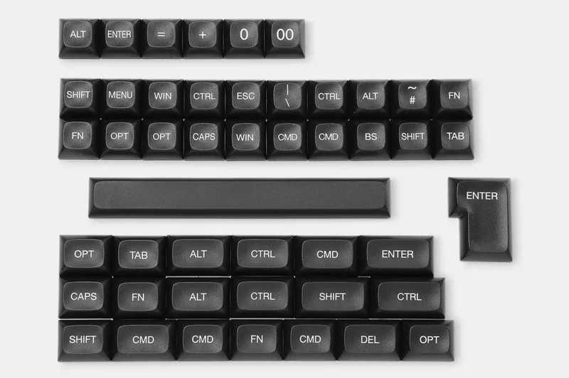 47 key ada laser printed abs keycaps tex film never dies set