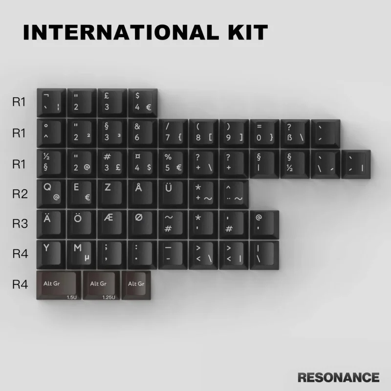 51 key cherry pbt double shot keycap set kbdfans pbtfans resonance kit