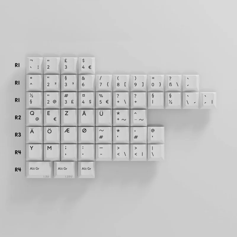 51 key cherry profile pbt double shot keycap set kbdfans