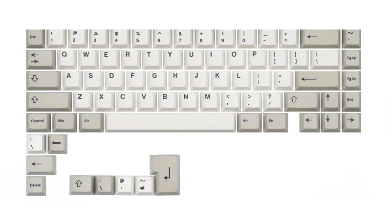 76 key beige cherry pbt keycap set enjoypbt