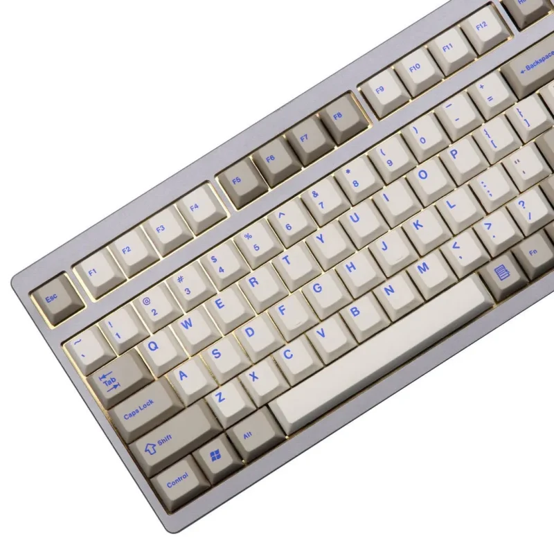 beige blue 117 key pbt keycap set