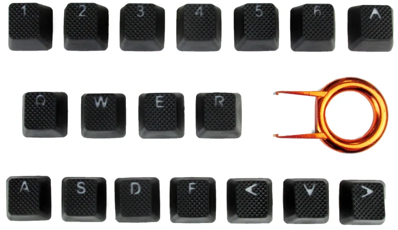 black backlit 18 key rubber keycap set tai hao oem