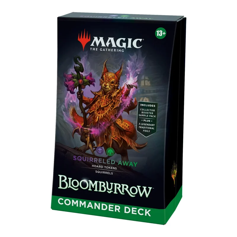 bloomburrow commander deck squirreled away magic the gathering