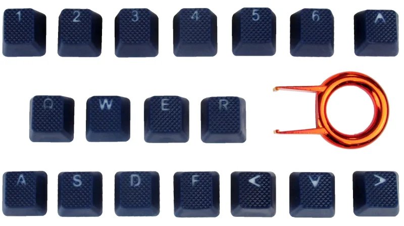 blue backlit 18 key tpr rubber keycap set oem profile