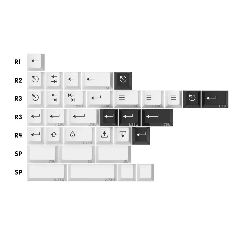 bow 40s 34 key double shot pbt cherry keycap set