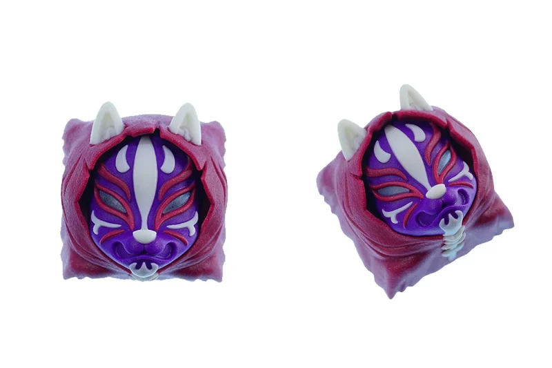 burgundy purple kitsune artisan keycap set for hot keys project hkp