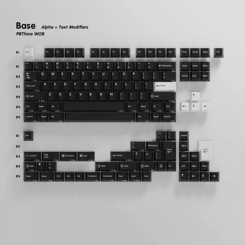 cherry profile 139 key pbt double shot keycap set pbtfans base kit