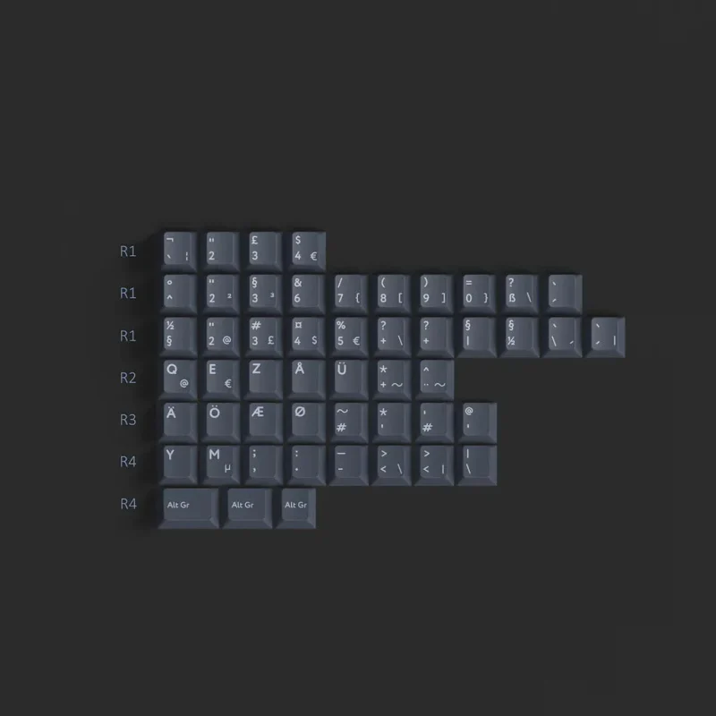 cherry profile 51 key double shot pbt keycap set kbdfans twist international kit