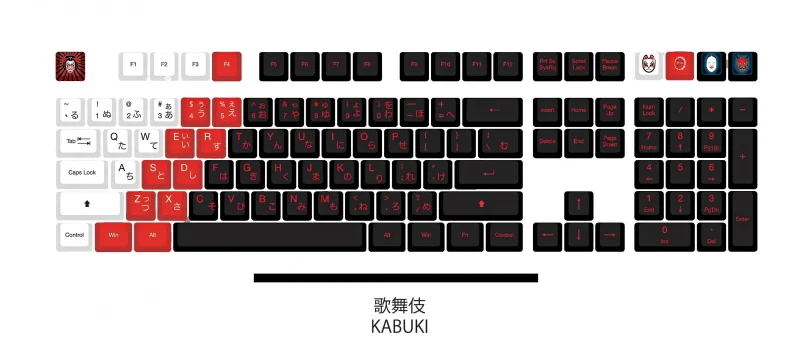 cherry profile reverse dye sub pbt 108 keycap set