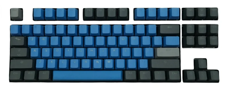 deep blue backlit 140 key pbt keycap set forest edition