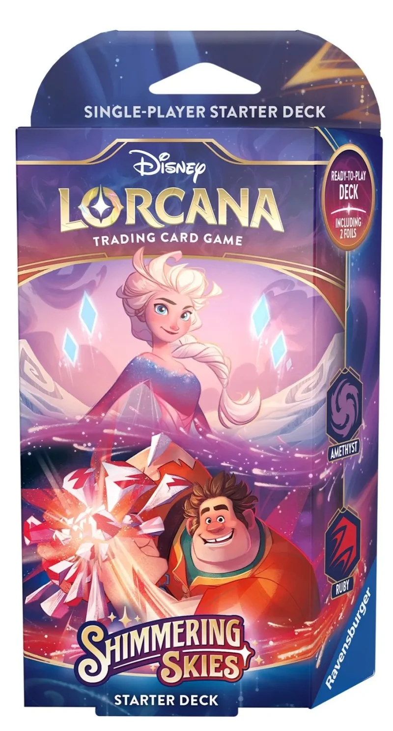 disney lorcana tcg shimmering skies starter deck amethyst ruby