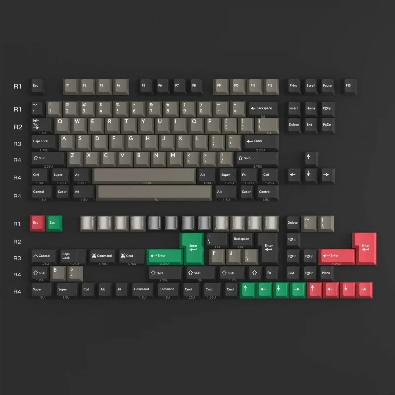 dolch double shot pbt keycap set 158 keys kbdfans