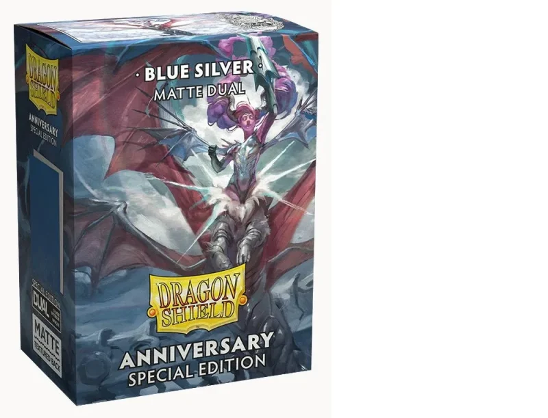 dragon shield 25th anniversary dual sleeves 100ct blue silver edition