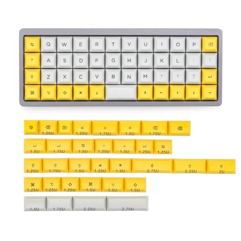 dsa dye sub 40 ortholinear keycap set by kbdfans