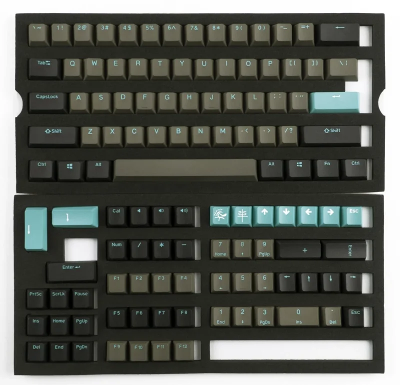 ducky 108 key cherry pbt double shot keycap set