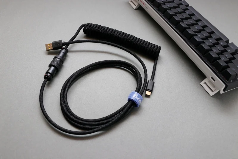 ducky abyss black coiled usb cable premium custom cord