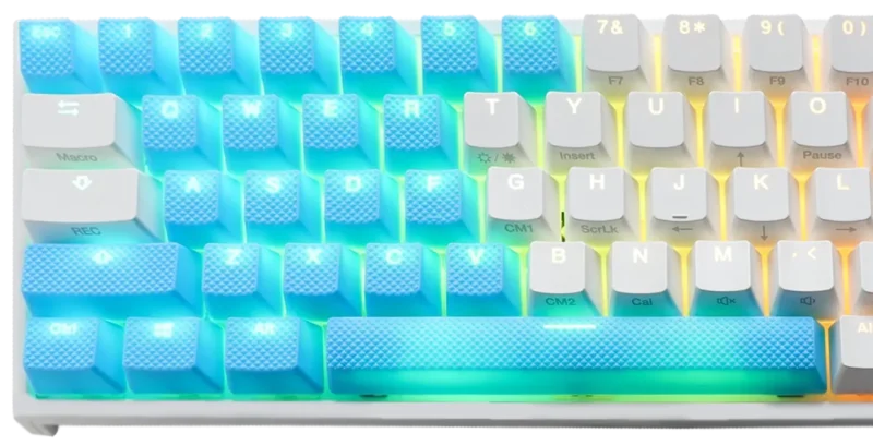 ducky blue backlit 31 key keycap set oem profile double shot abs