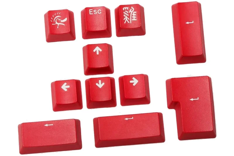 ducky carmine red 11 key oem pbt double shot keycap set