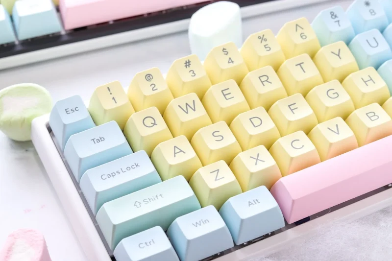 ducky cotton candy 108 key sa profile double shot abs keycap set