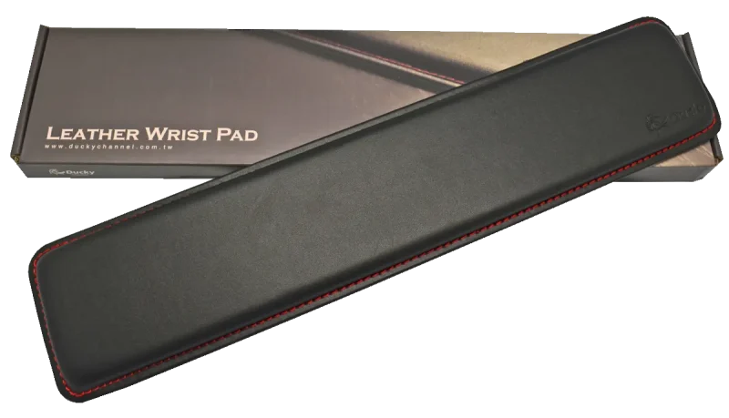 ducky fullsize red stitched leather wrist rest