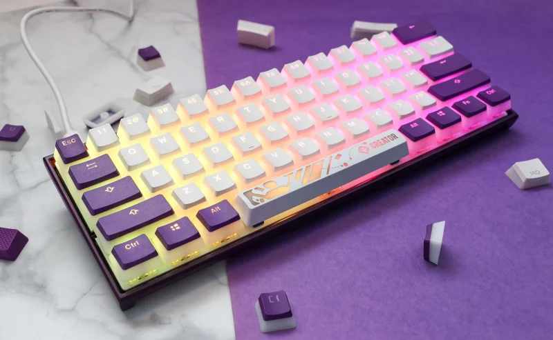 ducky mecha mini rgb 60 pbt mechanical keyboard pudding edition