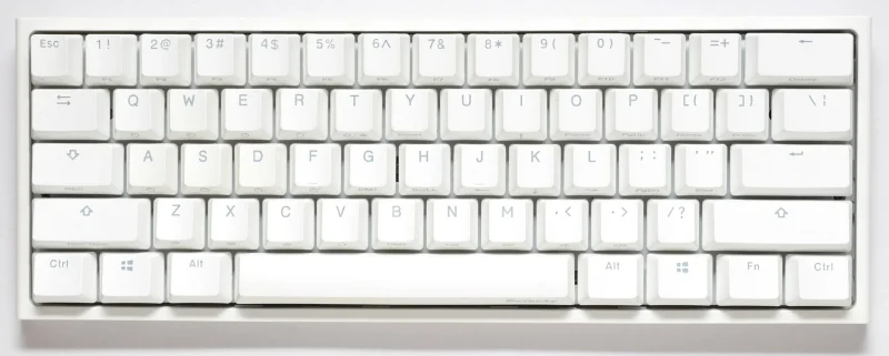 ducky one 2 mini pure white rgb mechanical keyboard 60 pbt double shot