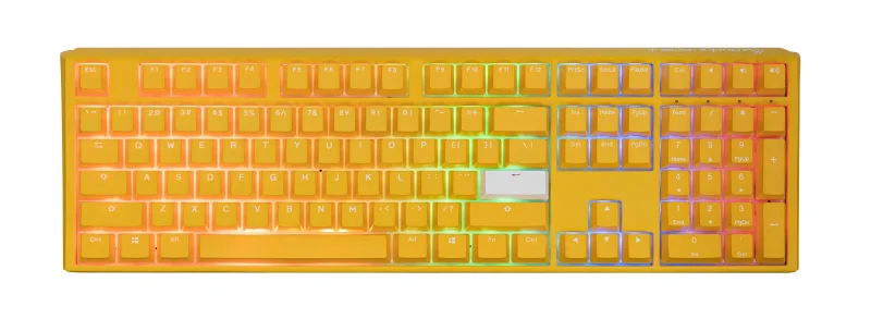 ducky one 3 hotswap rgb pbt mechanical keyboard yellow