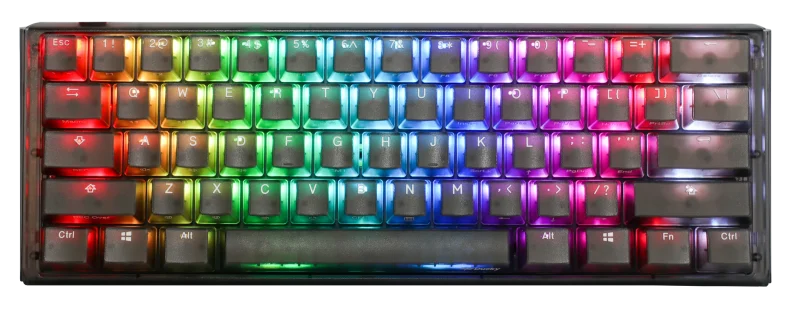 ducky one 3 mini aura clear black 60 hotswap rgb mechanical keyboard