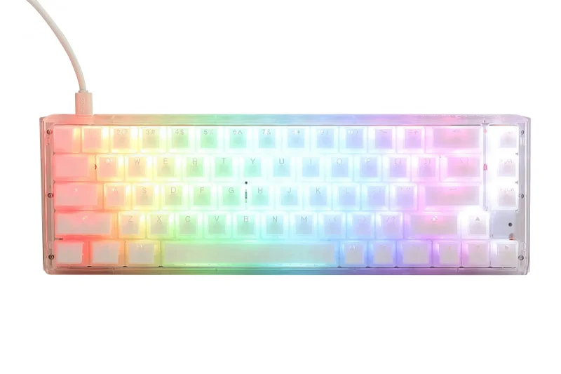 ducky one 3 sf 65 hotswap rgb mechanical keyboard aura clear white