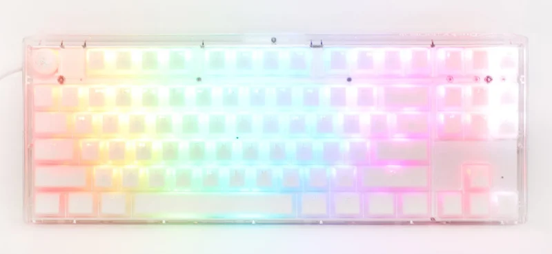 ducky one 3 tkl aura clear white rgb mechanical keyboard