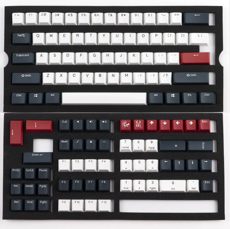 ducky tuxedo 108 key pbt double shot keycap set