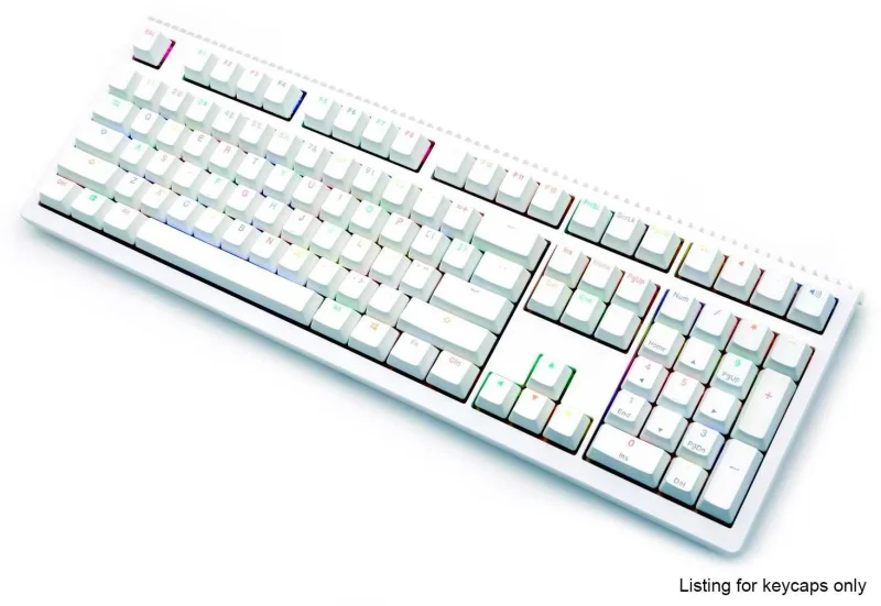 ducky white backlit 108 key pbt keycap set oem profile