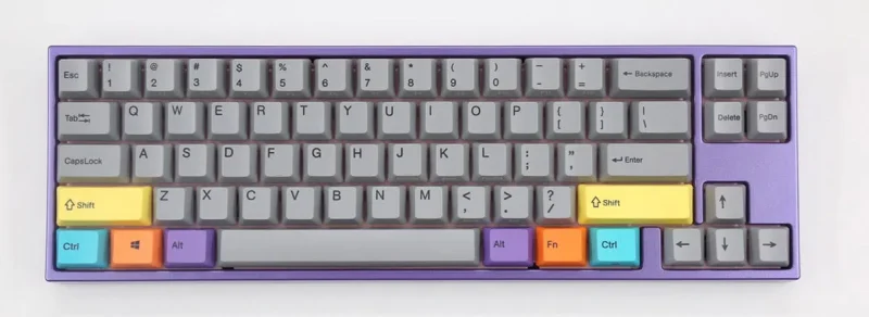 ducky x varmilo miya pro purple 65 keyboard w pink led dye sub pbt