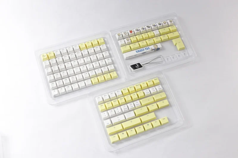 fallout 132 key pbt cherry profile keycap set ducky x bethesda edition