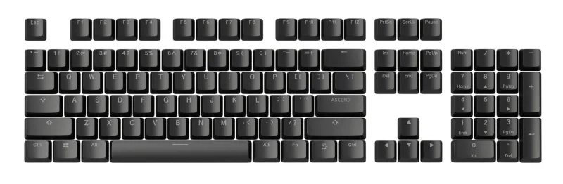 glorious 104 key black abs keycap set for pc