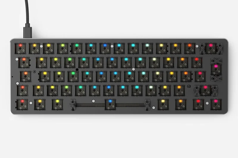 glorious gmmk 60 iso rgb mechanical keyboard barebones