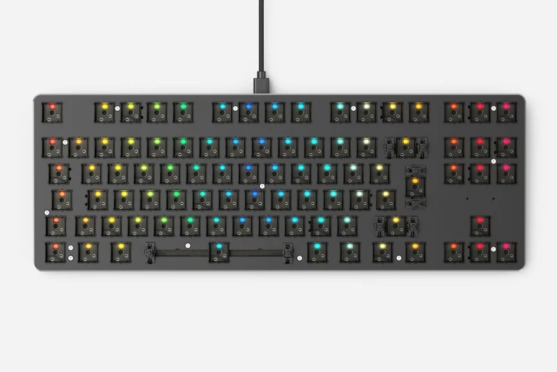 glorious gmmk iso tkl rgb mechanical keyboard barebones kit