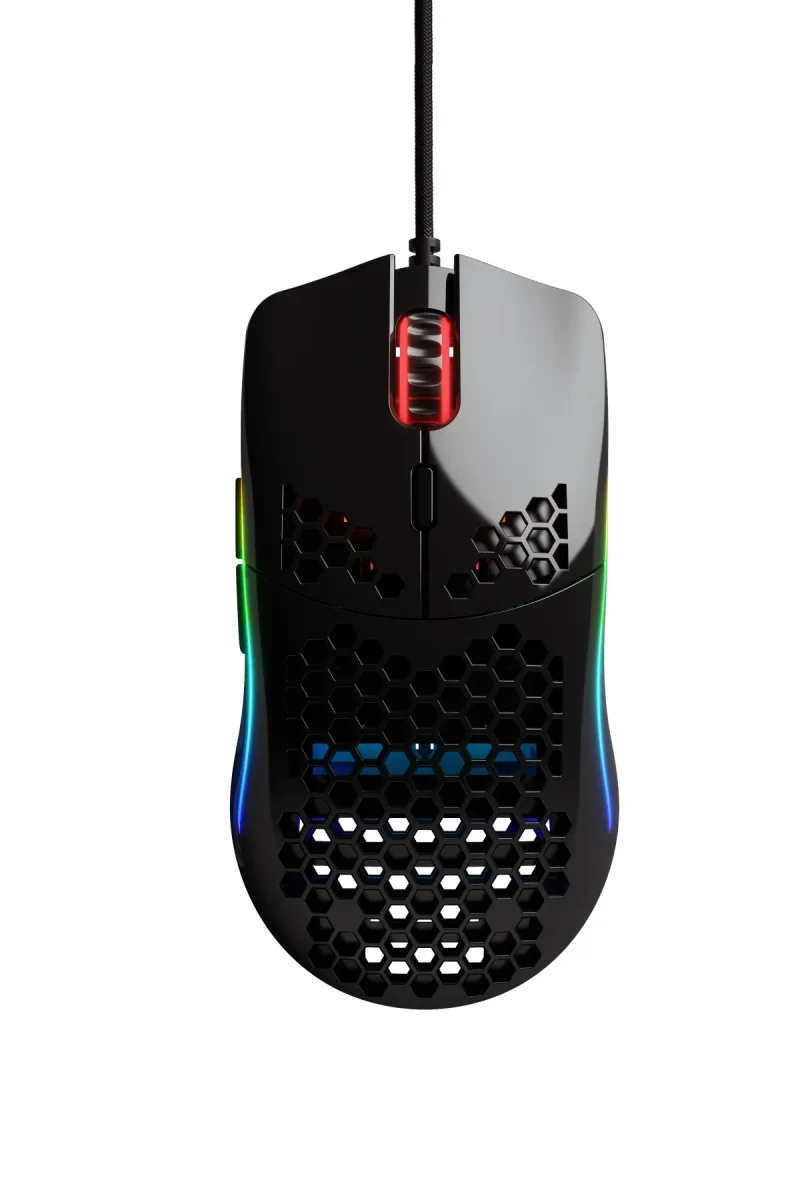 glorious model o minus glossy black rgb wired gaming mouse