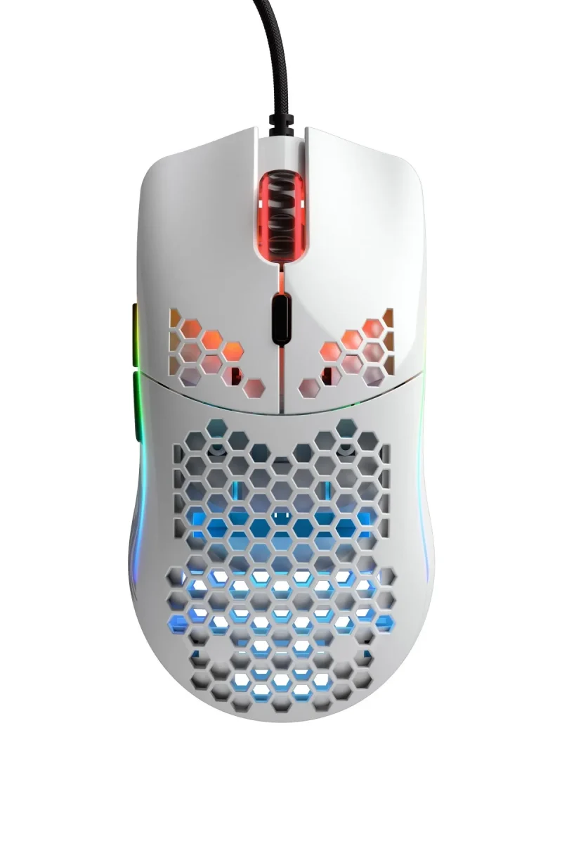 glorious model o white glossy rgb wired mouse