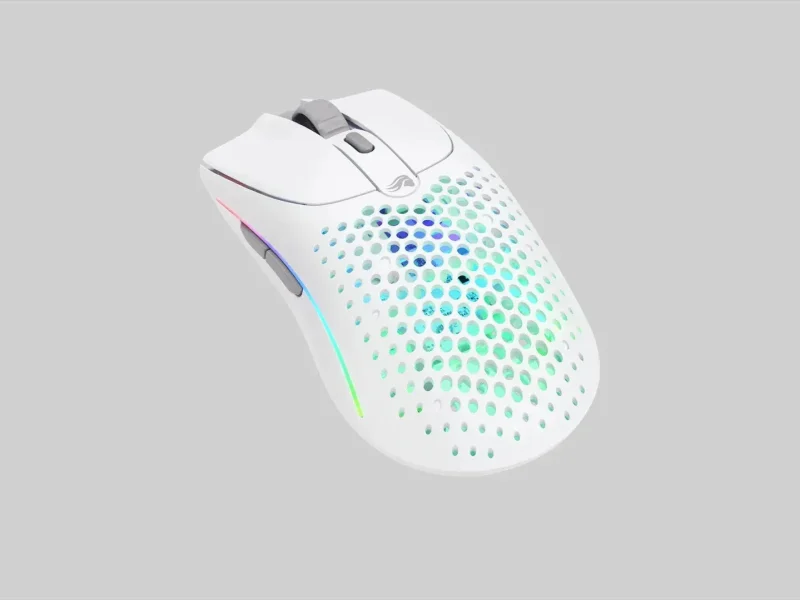 glorious model o2 white rgb wireless mouse