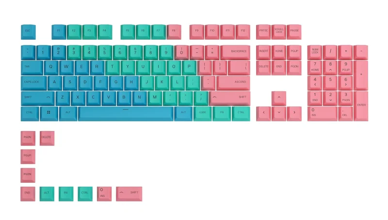 glorious pastel 114 key cherry pbt keycap set