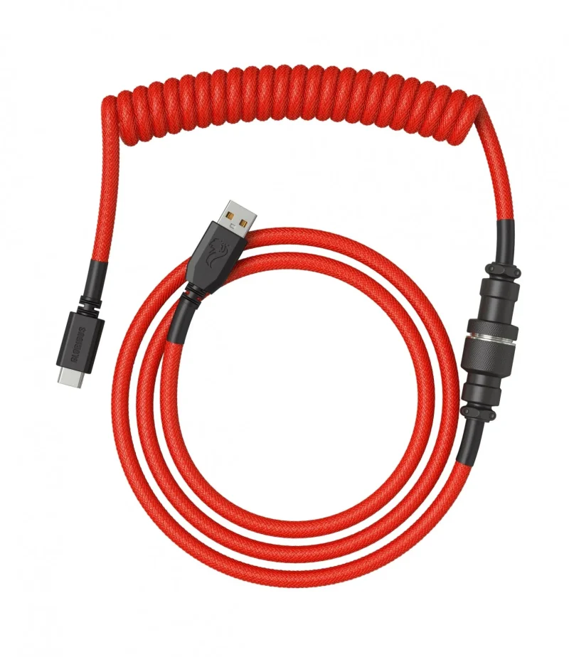 glorious red coiled keyboard cable for pc