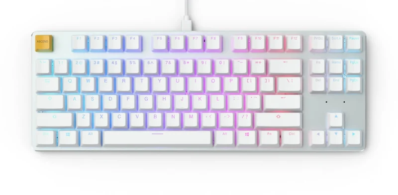 glorious white ice tkl rgb mechanical keyboard