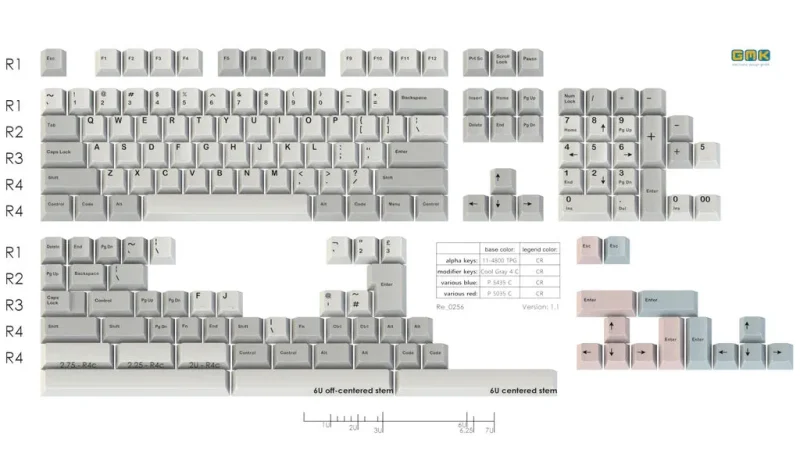 gmk muted retro keycap set 167 keys cherry profile double shot abs