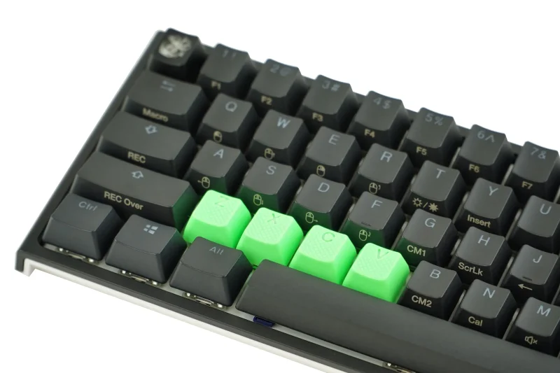 green backlit 4 key tpr rubber keycap set tai hao oem profile