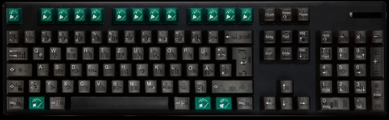 green translucent 16 key abs keycap set tai hao cubic profile