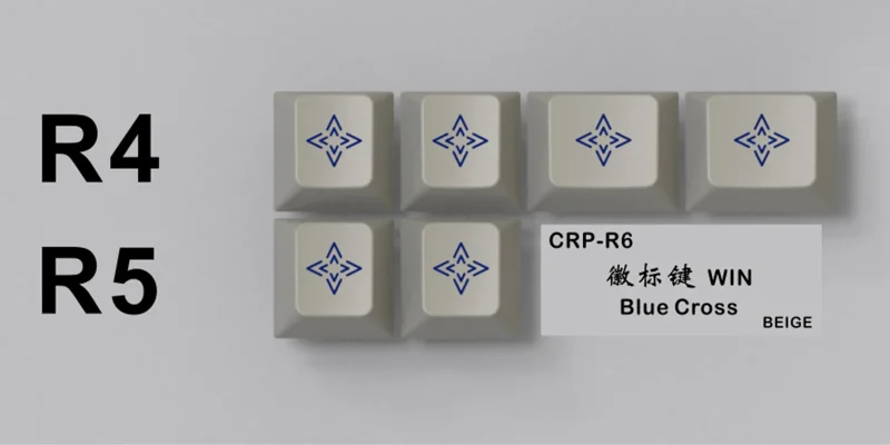 hammerworks crp 6 key cherry profile blue cross dye sub keycaps