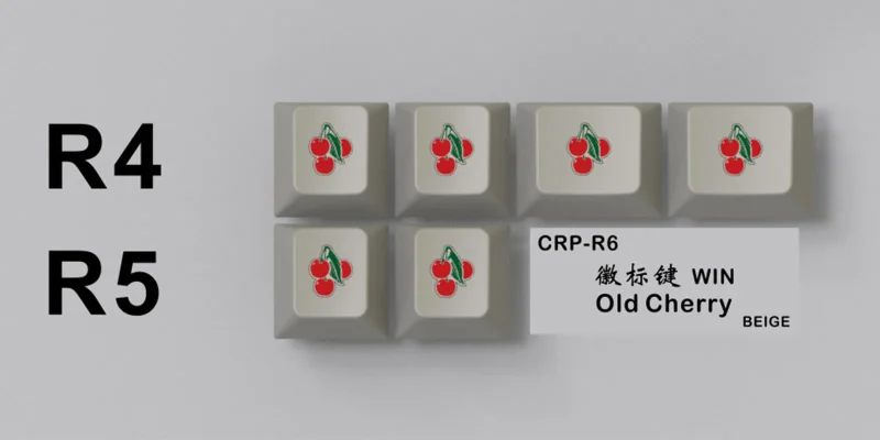 hammerworks old cherry win 6 keycap set cherry profile dye sub